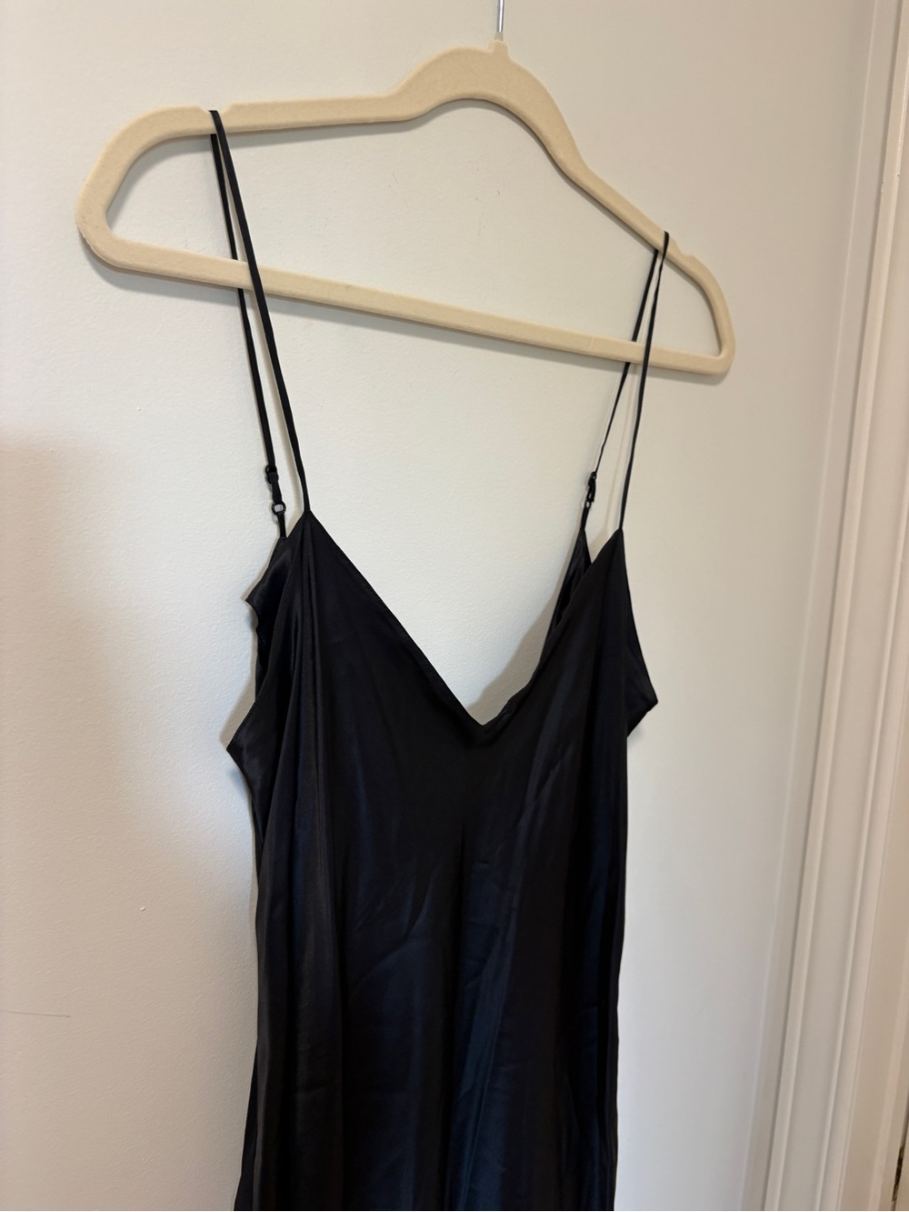 Vintage Y2K Black 100% Silk Slip Dress Sheer Maxi Goth Fairycore Dress L - Picture 4 of 15
